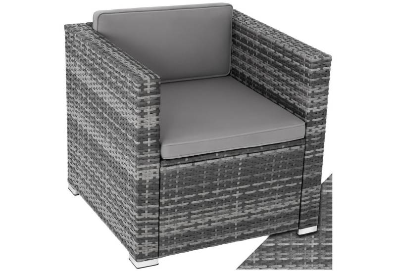 tectake Rattanstuhl Rattansessel (1er Set, 1 St), widerstandsfähig von tectake