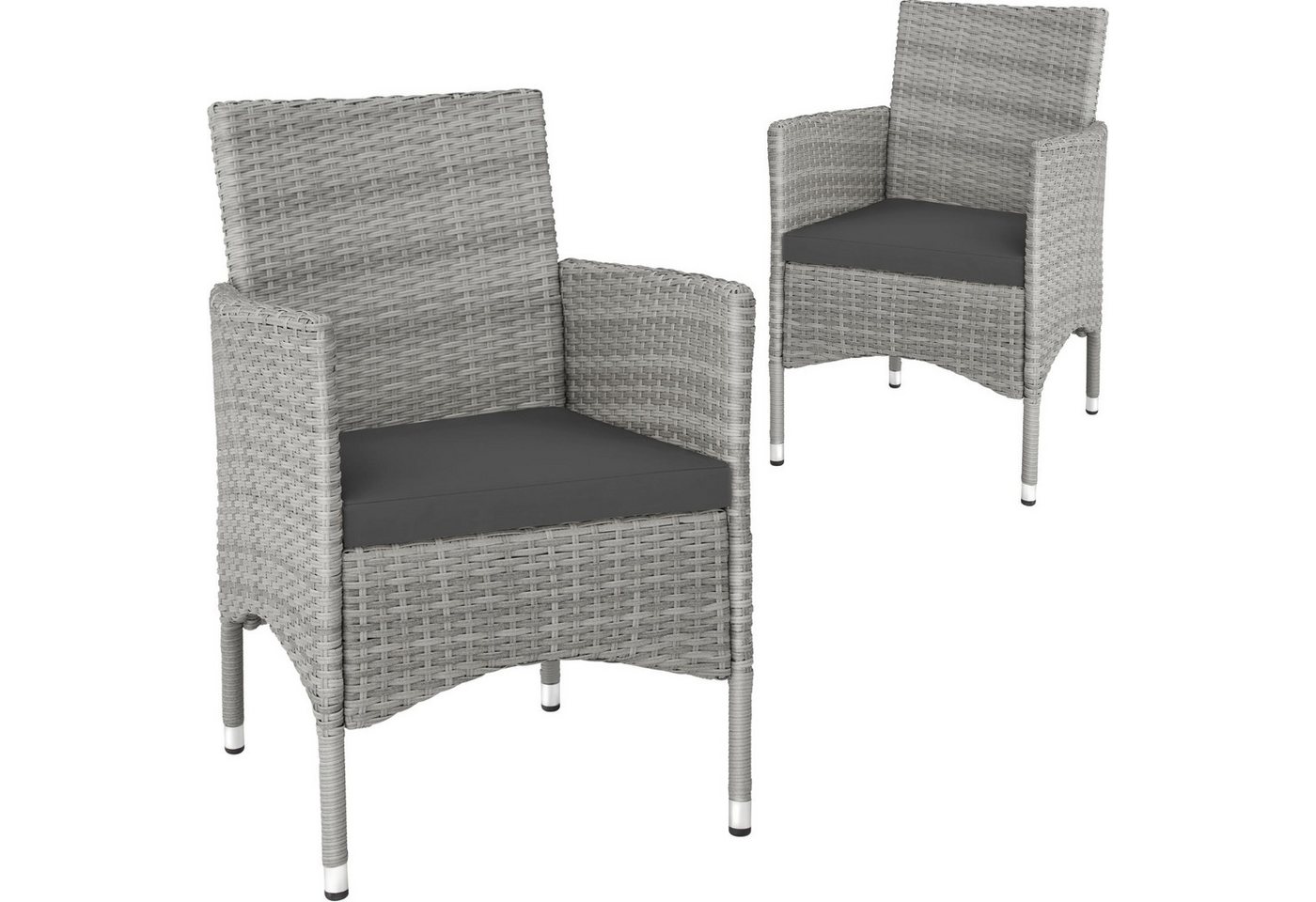 tectake Rattanstuhl 2er Set Rattanstuhl (2er Set, 2 St), widerstandsfähig von tectake
