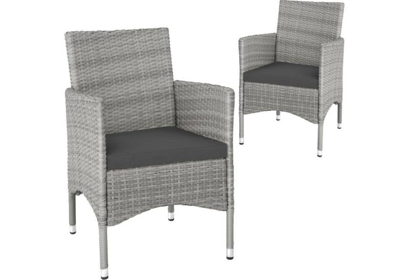 tectake Rattanstuhl 2er Set Rattanstuhl (2er Set, 2 St), widerstandsfähig von tectake