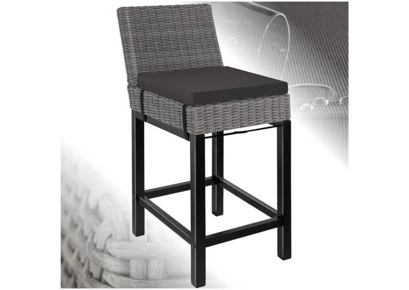 tectake Rattanstuhl Rattan Barstuhl (Set., 1 St), Hochwertiges Geflecht aus UV-beständigem Polyrattan von tectake