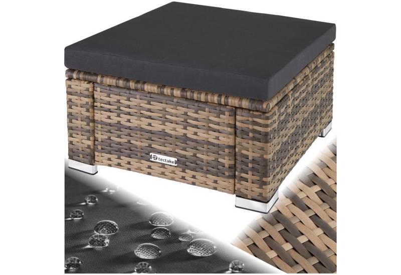 tectake Rattanstuhl Rattan Sitzhocker (Set, 1 St), Robuste Konstruktion von tectake