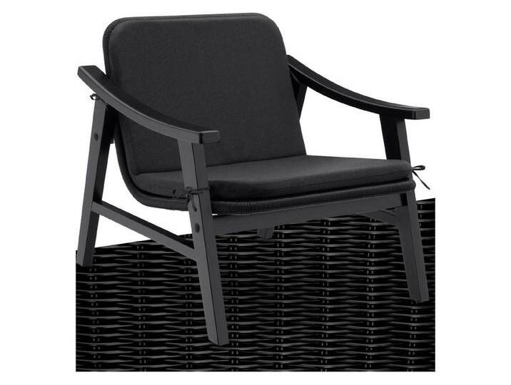 tectake Rattanstuhl Rattan Stuhl (1er Set, 1 St), mit lackiertem Holzgestell, schwarz, schwarz von tectake