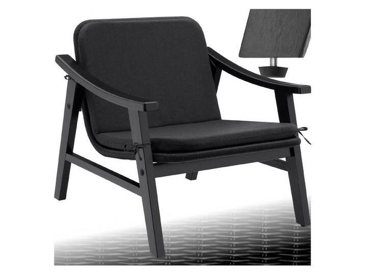 tectake Rattanstuhl Rattan Stuhl (Set, 1 St), Hochwertiges Polyrattan in Rundform mit rostfreiem Aluminiumgestell, schwarz von tectake