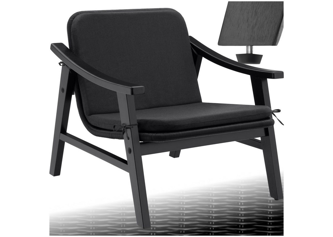 tectake Rattanstuhl Rattan Stuhl (Set, 1 St), Hochwertiges Polyrattan in Rundform mit rostfreiem Aluminiumgestell von tectake