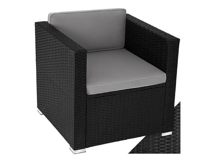 tectake Rattanstuhl Rattansessel (1er Set, 1 St), widerstandsfähig, schwarz, schwarz, schwarz von tectake