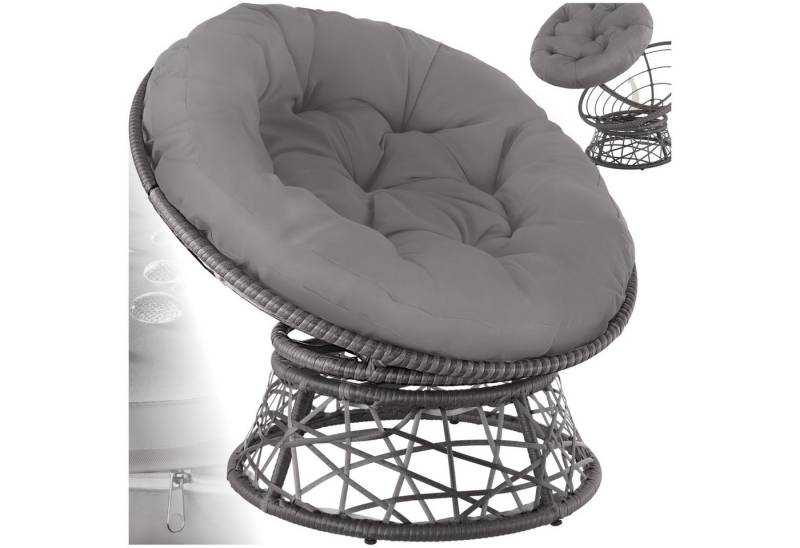 tectake Rattanstuhl Rattansessel (Set, 1 St), Komplett um die eigene Achse drehbar von tectake