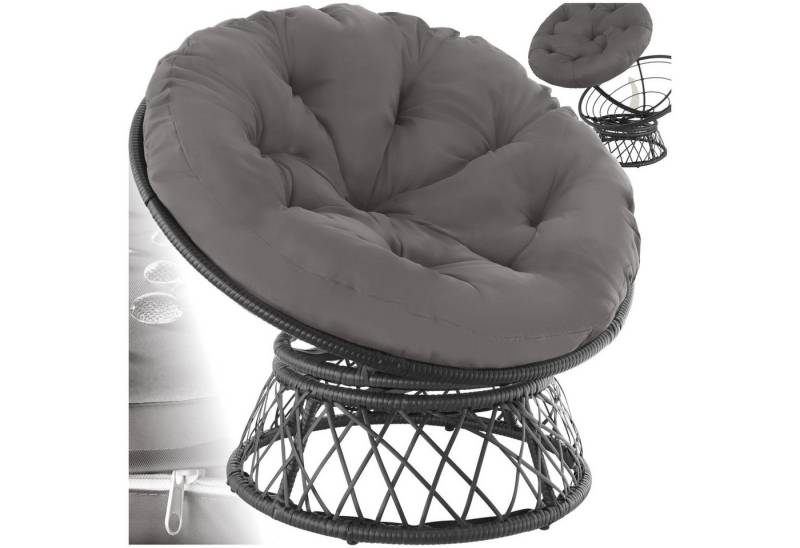 tectake Rattanstuhl Rattansessel (Set, 1 St), Komplett um die eigene Achse drehbar von tectake