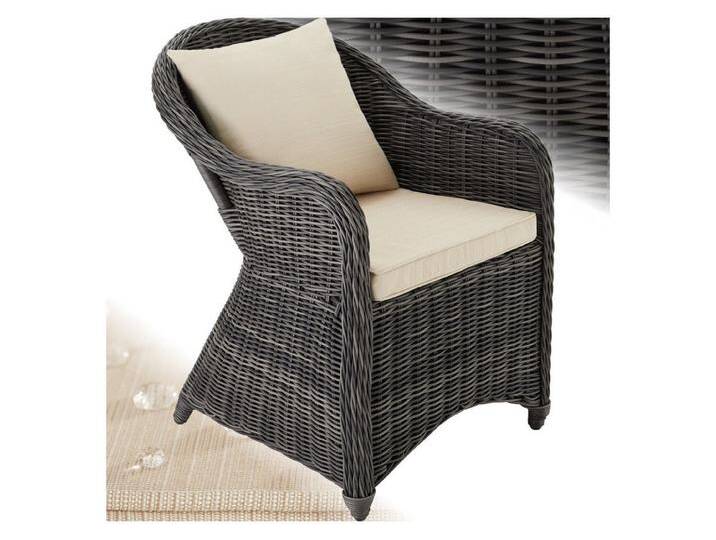 tectake Rattanstuhl Rattansessel (Set., 1 St), Natur nachempfundenes Polyrattan, grau, 1 St. von tectake