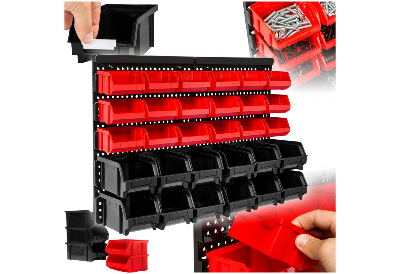 tectake Regal Wandregal Stapelboxen, pro Stück 1-tlg., 31-teilig tectake Regal Wandregal Stapelboxen, pro Stück 1-tlg., 31-teilig von tectake