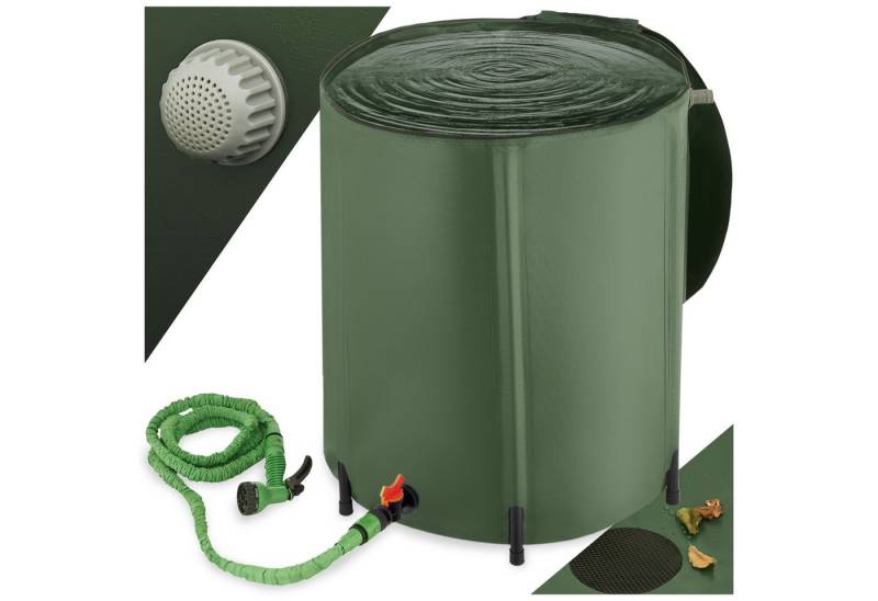 tectake Regentonne, 200 l, mit Hahn und Überlaufschutz von tectake