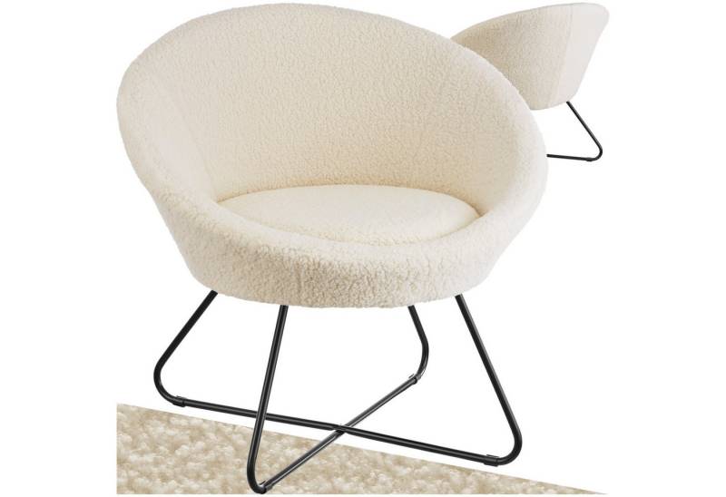 tectake Relaxsessel Cocktailsessel, gepolstert, mit Bouclé- oder Samtbezug von tectake