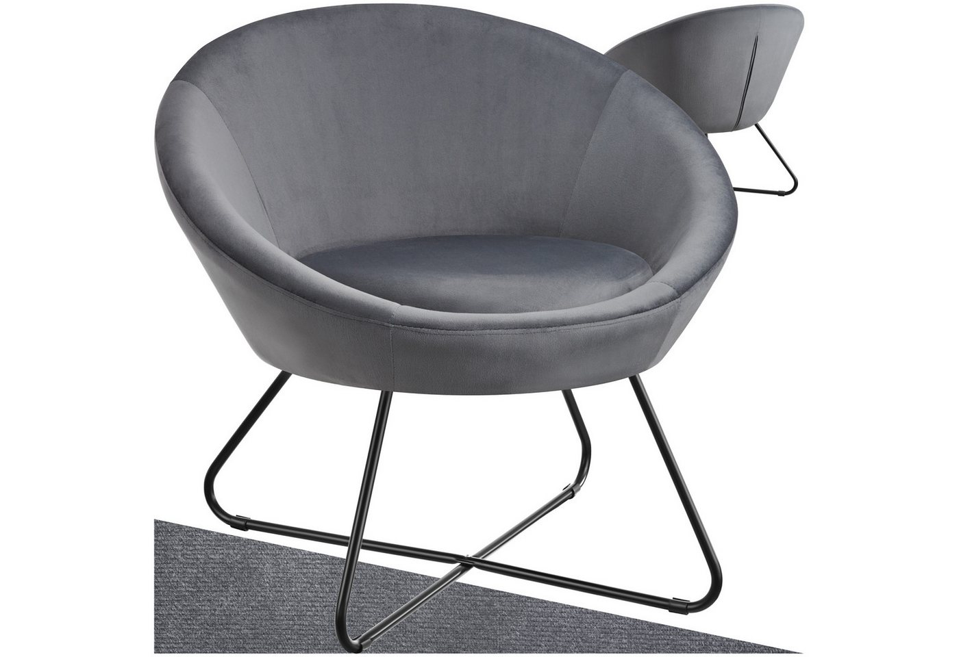 tectake Relaxsessel Cocktailsessel, gepolstert, mit Bouclé- oder Samtbezug tectake Relaxsessel Cocktailsessel, gepolstert, mit Bouclé- oder Samtbezug von tectake