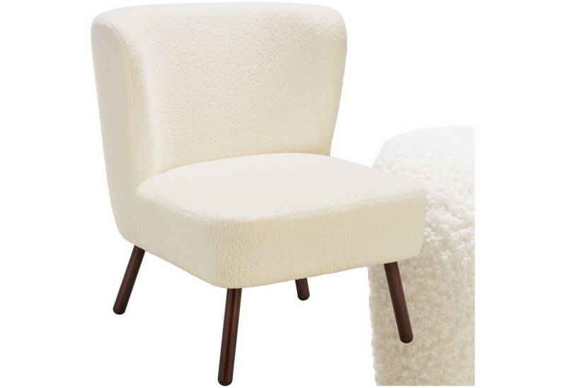 tectake Relaxsessel Teddy-Cocktailsessel, gepolstert, mit Bouclé-Bezug von tectake