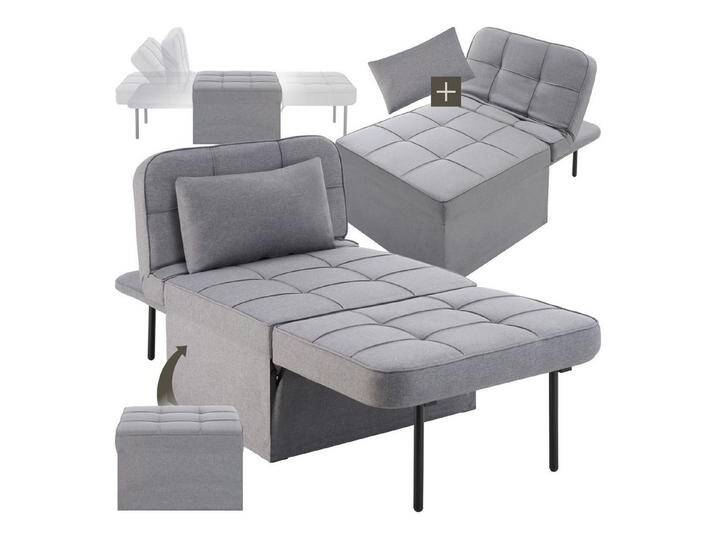 tectake Relaxsessel Schlafhocker, 4 in 1 als Hocker, Sessel, Lounger oder Bett, grau, grau, Grau tectake Relaxsessel Schlafhocker, 4 in 1 als Hocker, Sessel, Lounger oder Bett, grau, grau, Grau von tectake
