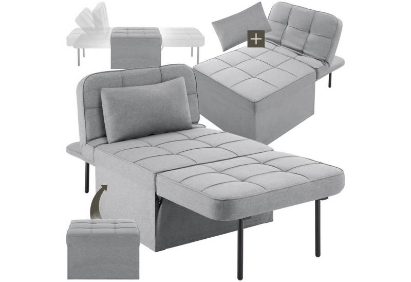 tectake Relaxsessel Schlafhocker, 4 in 1 als Hocker, Sessel, Lounger oder Bett von tectake