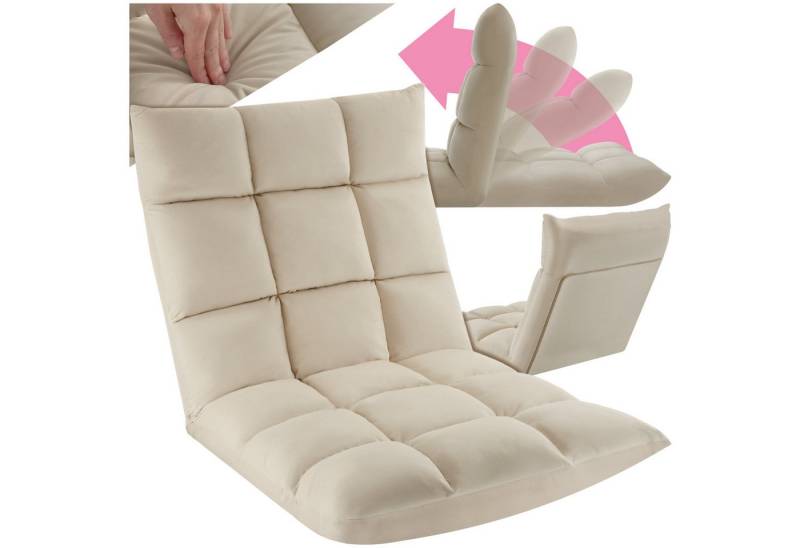 tectake Relaxsessel Snooze, 2 in 1 als Sessel oder Liege, gepolstert, mit Samtbezug von tectake