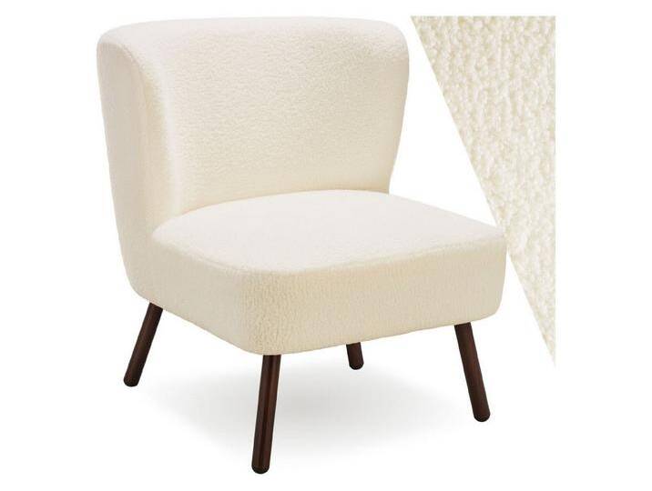 tectake Relaxsessel Teddy-Cocktailsessel, gepolstert, mit Bouclé-Bezug, weiß tectake Relaxsessel Teddy-Cocktailsessel, gepolstert, mit Bouclé-Bezug, weiß von tectake