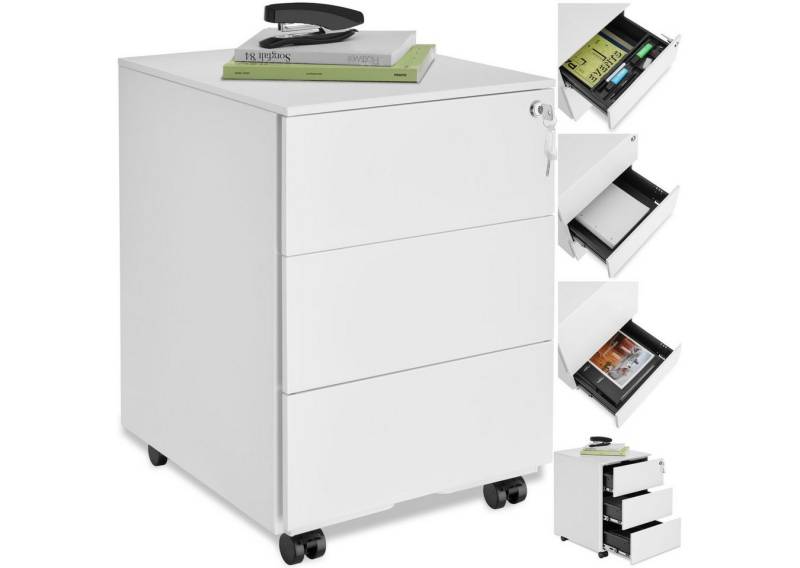 tectake Rollcontainer Aktenrollschrank, aus pulverbeschichtetem Stahl tectake Rollcontainer Aktenrollschrank, aus pulverbeschichtetem Stahl von tectake