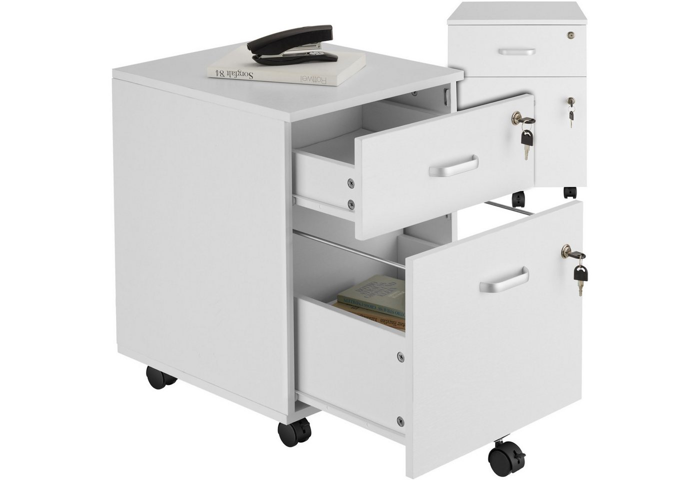 tectake Rollcontainer Rollschrank Vagur, 2 abschließbare Schubladen, mit 2 Schubladen für Dokumente im A4 Format tectake Rollcontainer Rollschrank Vagur, 2 abschließbare Schubladen, mit 2 Schubladen für Dokumente im A4 Format von tectake