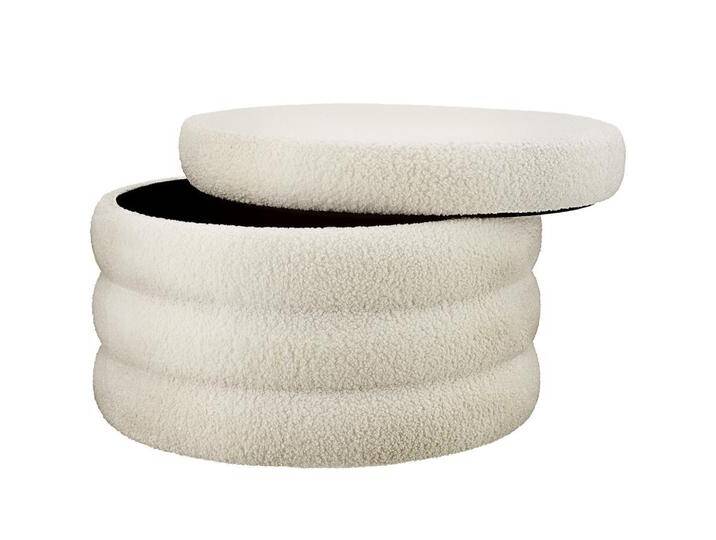 tectake SITZHOCKER, Creme, Weiß, Holz, Rund, 67x42x67 cm, Wohnzimmer, Hocker, Sitzhocker von tectake
