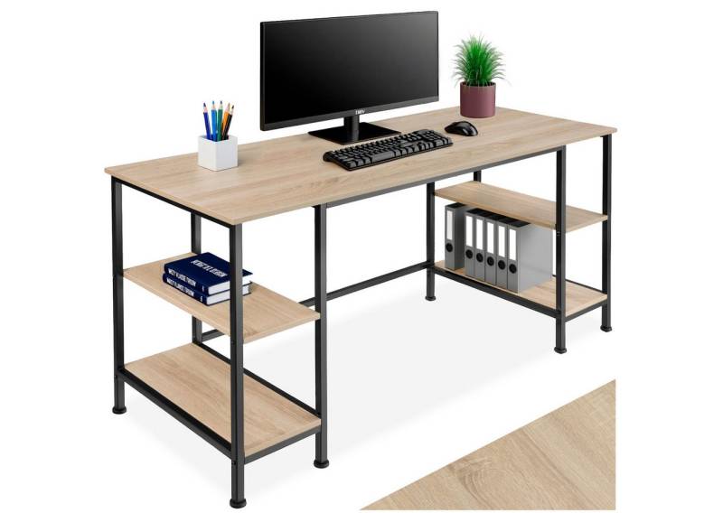 tectake Schreibtisch Computer-Schreibtisch (1-St., 1 tlg), Geradlinig designter Schreibtisch im typischen Industrie-Stil von tectake