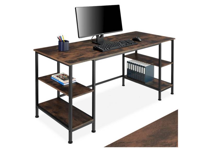 tectake Schreibtisch Computer-Schreibtisch (1-St., 1 tlg), Geradlinig designter Schreibtisch im typischen Industrie-Stil von tectake