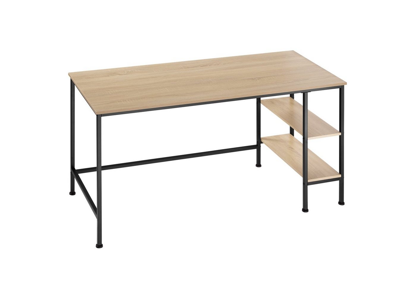 tectake Schreibtisch Computertisch Donegal 140x60x76,5cm (1-St., 1 tlg), Schnörkelloser Schreibtisch im beliebten Industrie-Design von tectake
