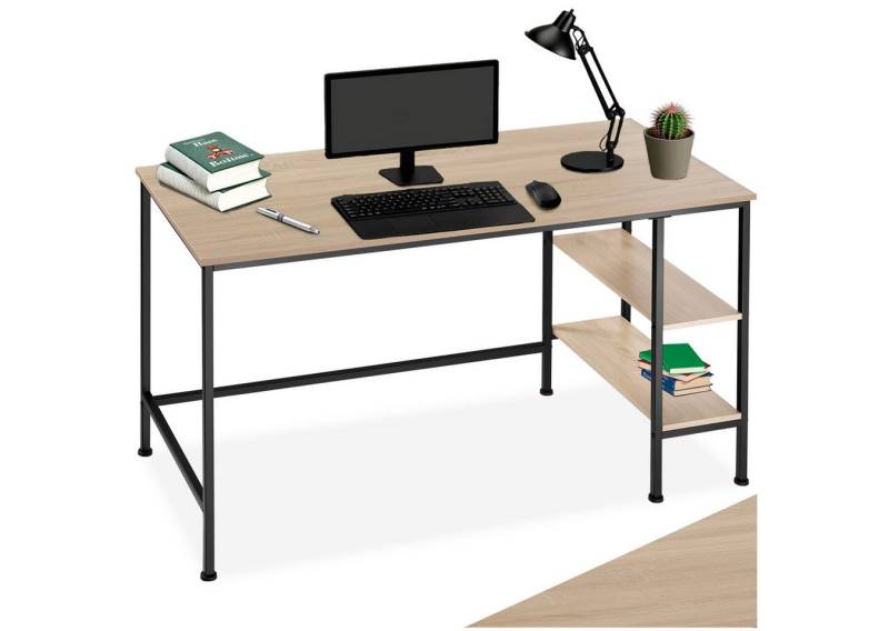 tectake Schreibtisch Computertisch Donegal 140x60x76,5cm (1-St., 1 tlg), Schnörkelloser Schreibtisch im beliebten Industrie-Design von tectake
