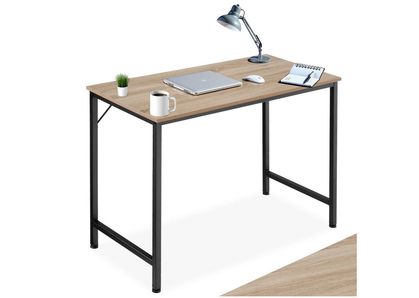 tectake Schreibtisch Schrebitisch (1-St., 1 tlg), Geradliniger Schreibtisch im minimalistischen Industrie-Stil von tectake