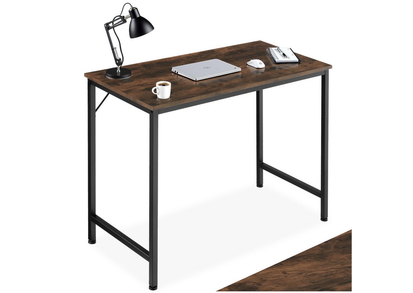 tectake Schreibtisch Schrebitisch (1-St., 1 tlg), Geradliniger Schreibtisch im minimalistischen Industrie-Stil von tectake
