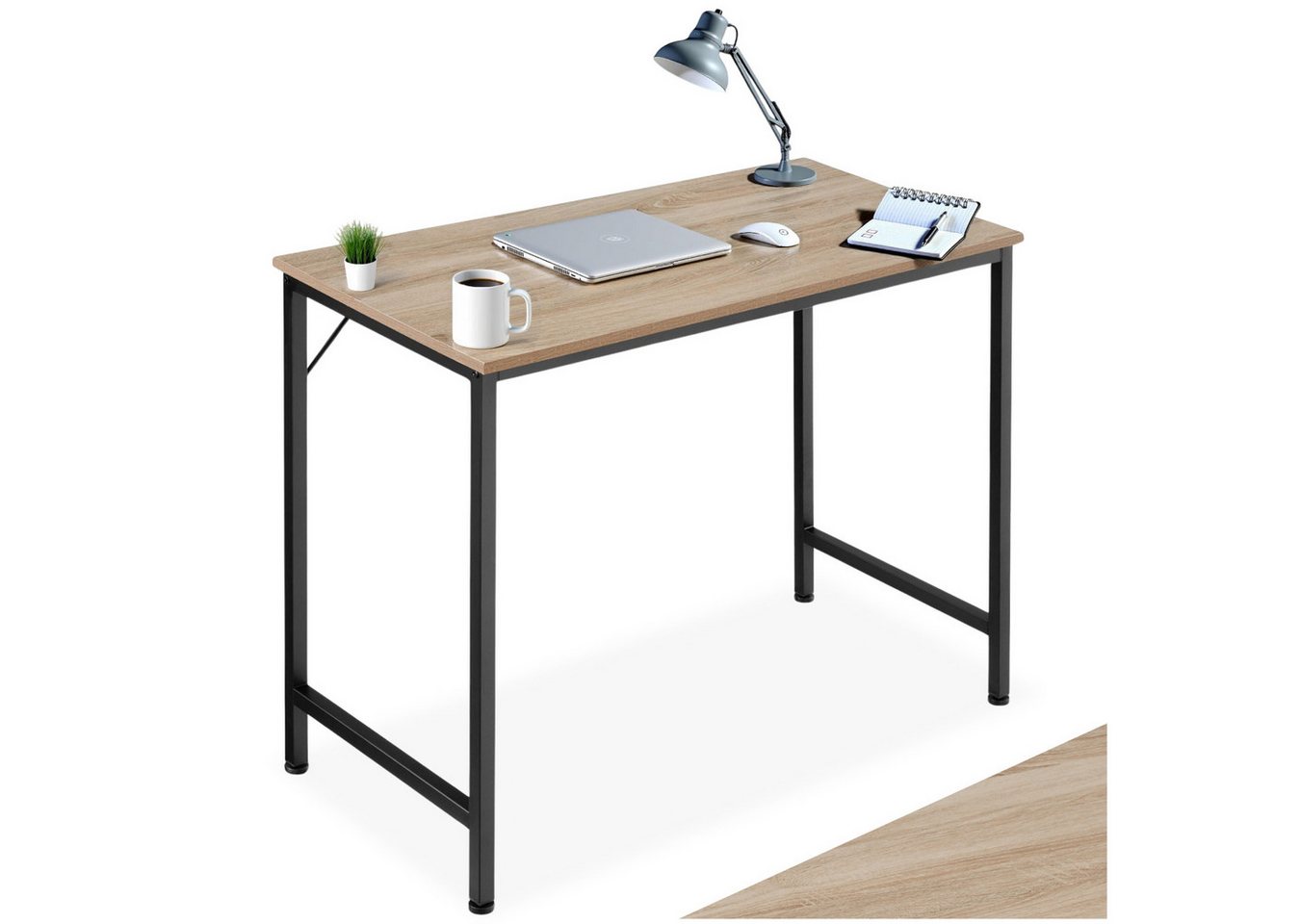 tectake Schreibtisch Schrebitisch (1-St., 1 tlg), Geradliniger Schreibtisch im minimalistischen Industrie-Stil von tectake