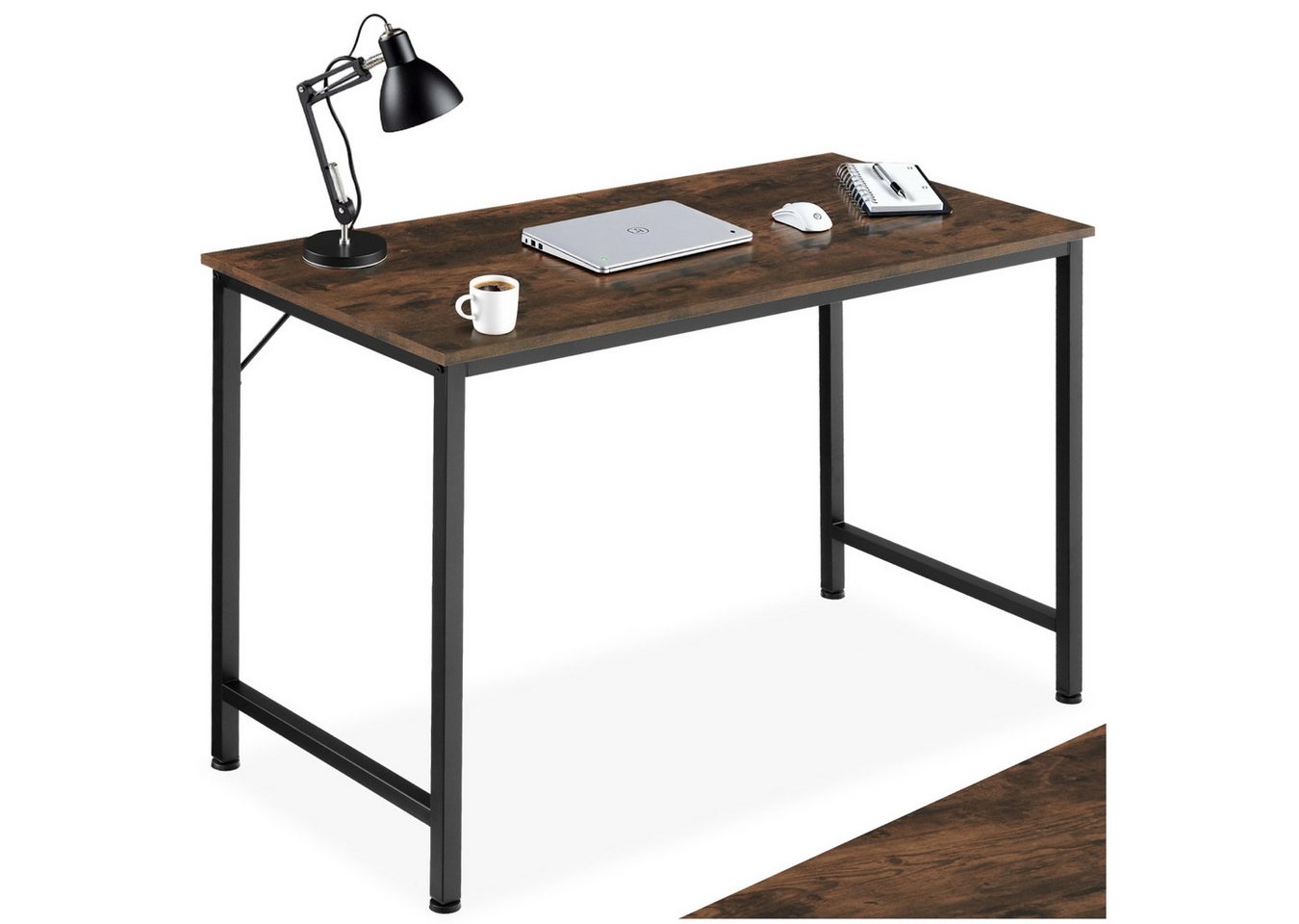 tectake Schreibtisch Schrebitisch (1-St., 1 tlg), Geradliniger Schreibtisch im minimalistischen Industrie-Stil von tectake
