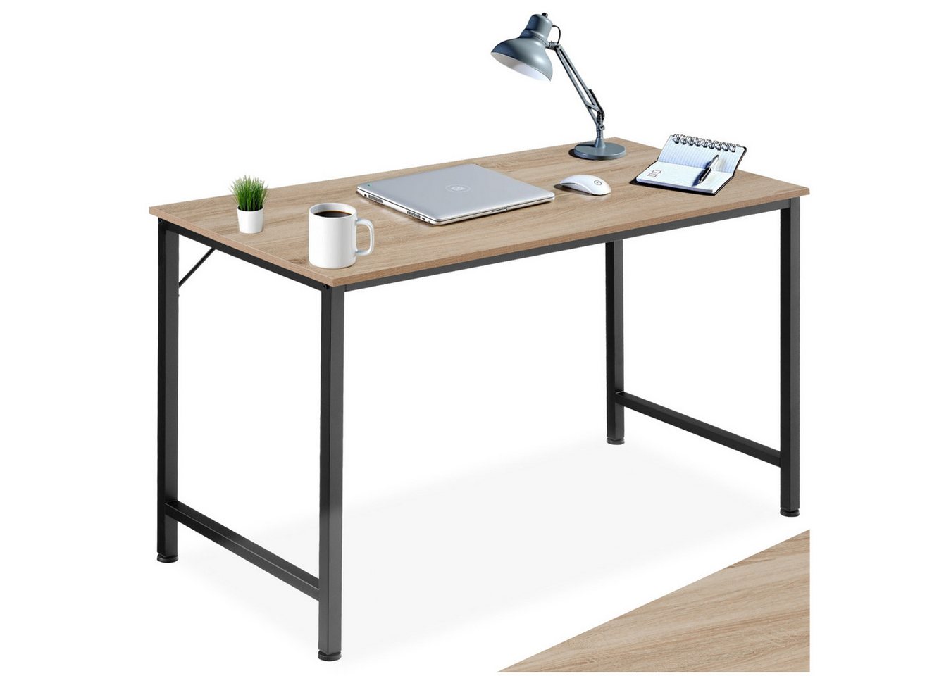 tectake Schreibtisch Schrebitisch (1-St., 1 tlg), Geradliniger Schreibtisch im minimalistischen Industrie-Stil von tectake