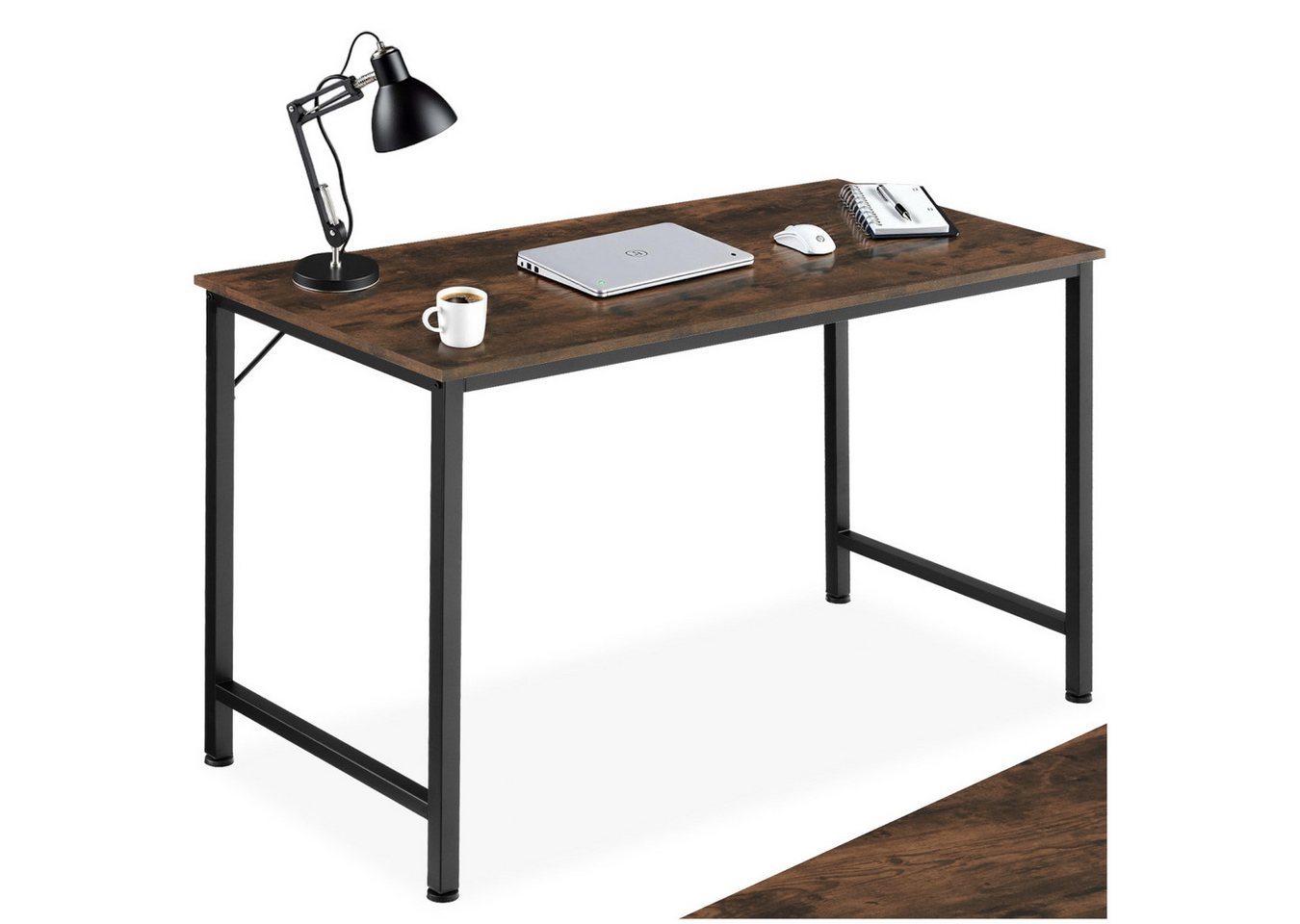 tectake Schreibtisch Schrebitisch (1-St., 1 tlg), Geradliniger Schreibtisch im minimalistischen Industrie-Stil von tectake