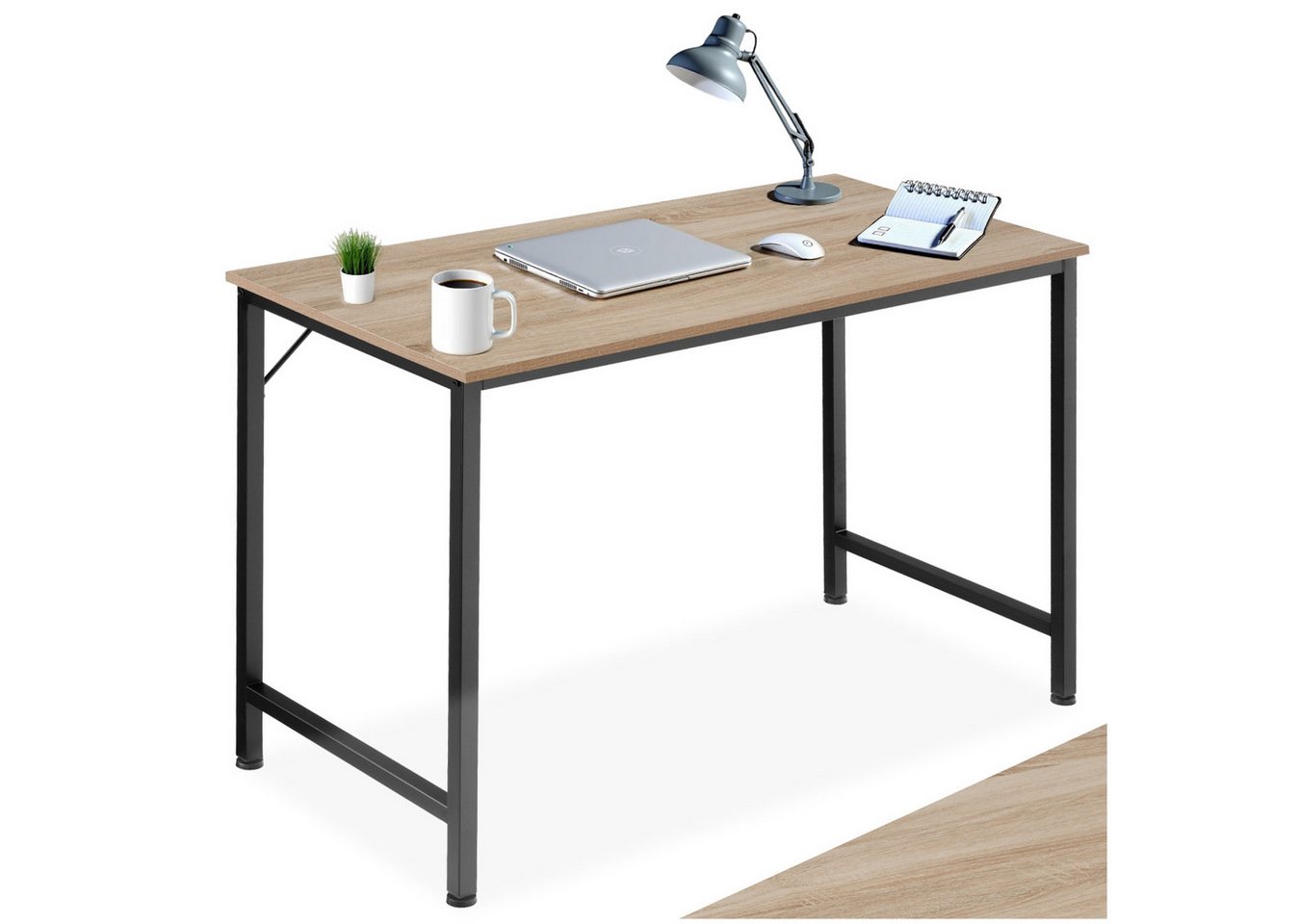 tectake Schreibtisch Schrebitisch (1-St., 1 tlg), Geradliniger Schreibtisch im minimalistischen Industrie-Stil von tectake