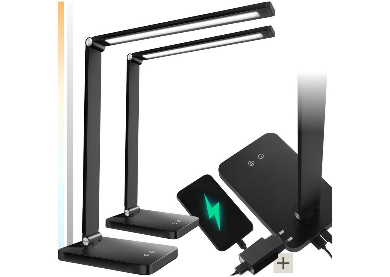 tectake Schreibtischlampe Novaly, Dimmbar, nicht relevant, Dreh-, neig- und klappbare Schreibtischlampe im schlanken Design tectake Schreibtischlampe Novaly, Dimmbar, nicht relevant, Dreh-, neig- und klappbare Schreibtischlampe im schlanken Design von tectake