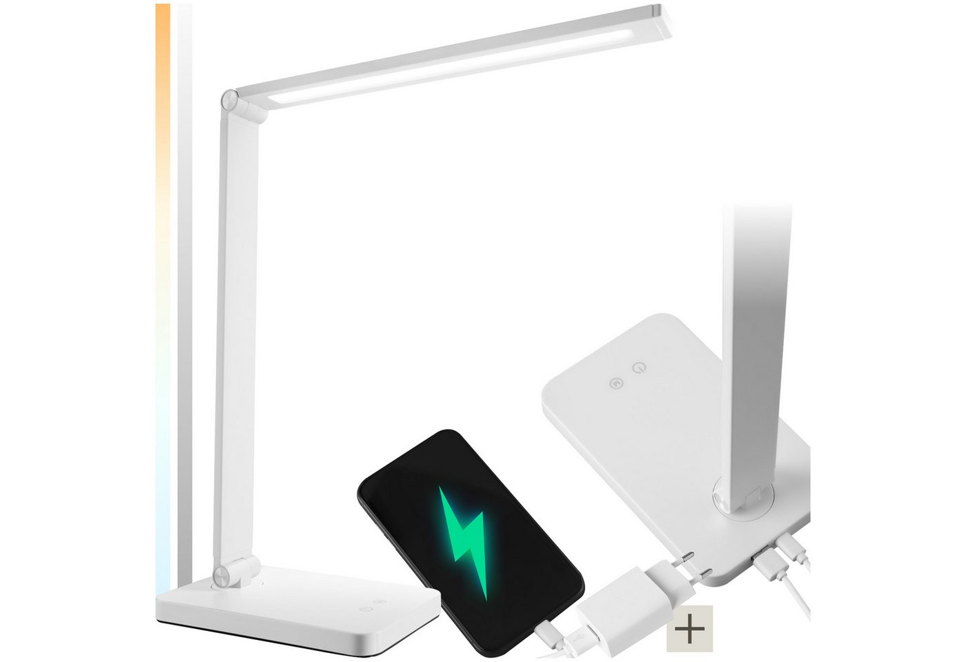 tectake Schreibtischlampe Tischleuchte Novaly, LED, dimmbar, klappbar, 5W, Dimmbar, nicht relevant, Dreh-, neig- und klappbare Schreibtischlampe im schlanken Design tectake Schreibtischlampe Tischleuchte Novaly, LED, dimmbar, klappbar, 5W, Dimmbar, nicht relevant, Dreh-, neig- und klappbare Schreibtischlampe im schlanken Design von tectake