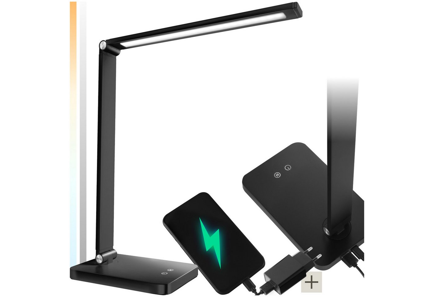 tectake Schreibtischlampe Tischleuchte Novaly, LED, dimmbar, klappbar, 5W, Dimmbar, nicht relevant, Dreh-, neig- und klappbare Schreibtischlampe im schlanken Design tectake Schreibtischlampe Tischleuchte Novaly, LED, dimmbar, klappbar, 5W, Dimmbar, nicht relevant, Dreh-, neig- und klappbare Schreibtischlampe im schlanken Design von tectake