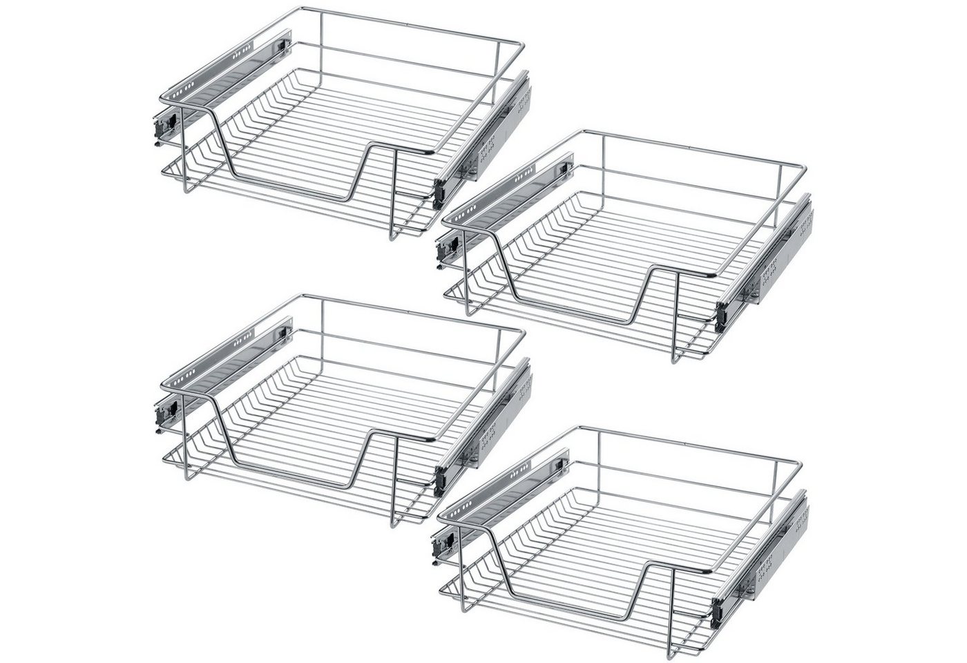 tectake Schublade 4er-Set Teleskopschublade, verchromt tectake Schublade 4er-Set Teleskopschublade, verchromt von tectake