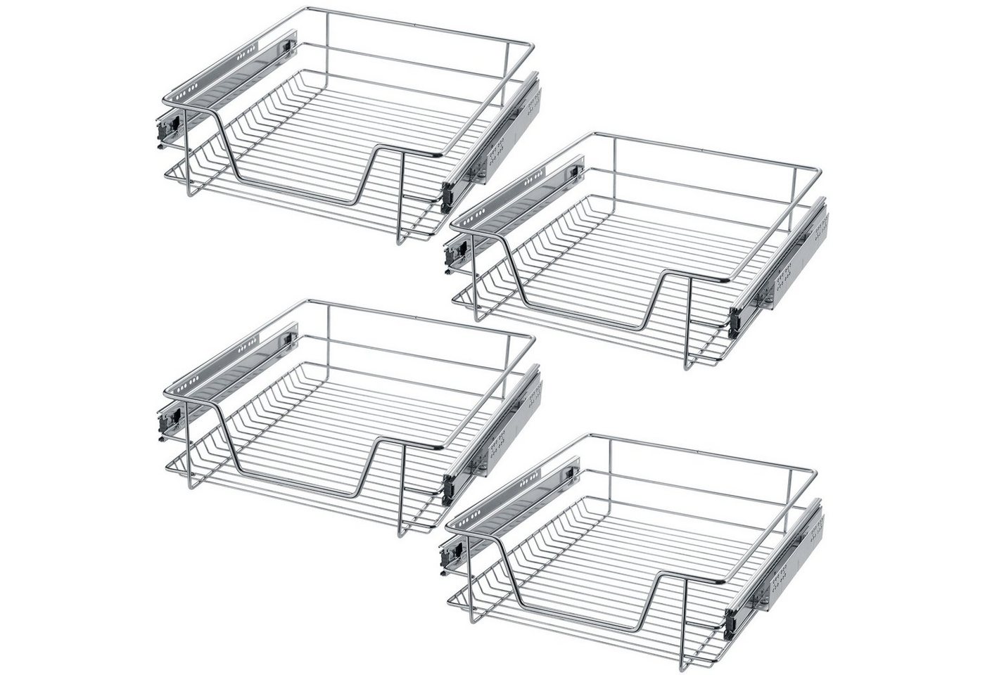 tectake Schublade 4 Teleskopschubladen für Küchen- und von tectake