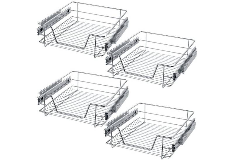 tectake Schublade 4er-Set Teleskopschublade, verchromt von tectake