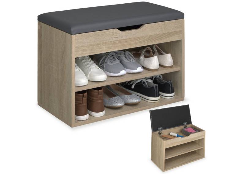 tectake Schuhschrank Schuhbank (Komplettset, 1-St., inkl. Schlüssel) für 6 Paar Schuhe von tectake