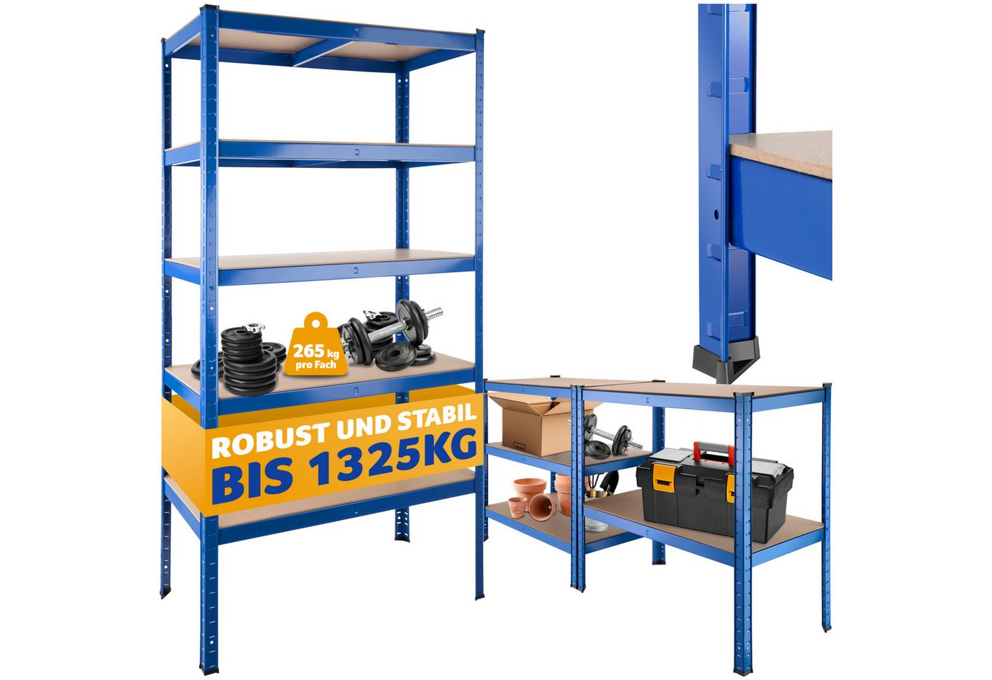 tectake Schwerlastregal, Komplett-Set., höhenverstellbare Einlegeböden tectake Schwerlastregal, Komplett-Set., höhenverstellbare Einlegeböden von tectake