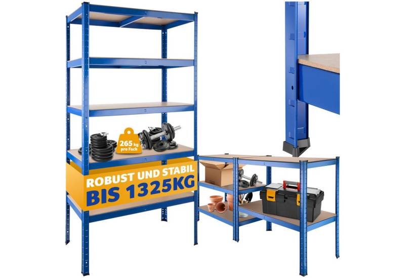 tectake Schwerlastregal, Komplett-Set., höhenverstellbare Einlegeböden von tectake