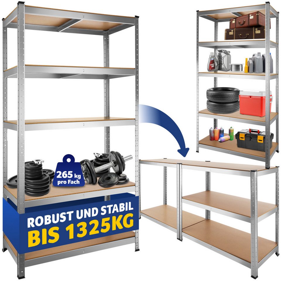 tectake Schwerlastregal, Komplett-Set., höhenverstellbare Einlegeböden tectake Schwerlastregal, Komplett-Set., höhenverstellbare Einlegeböden von tectake