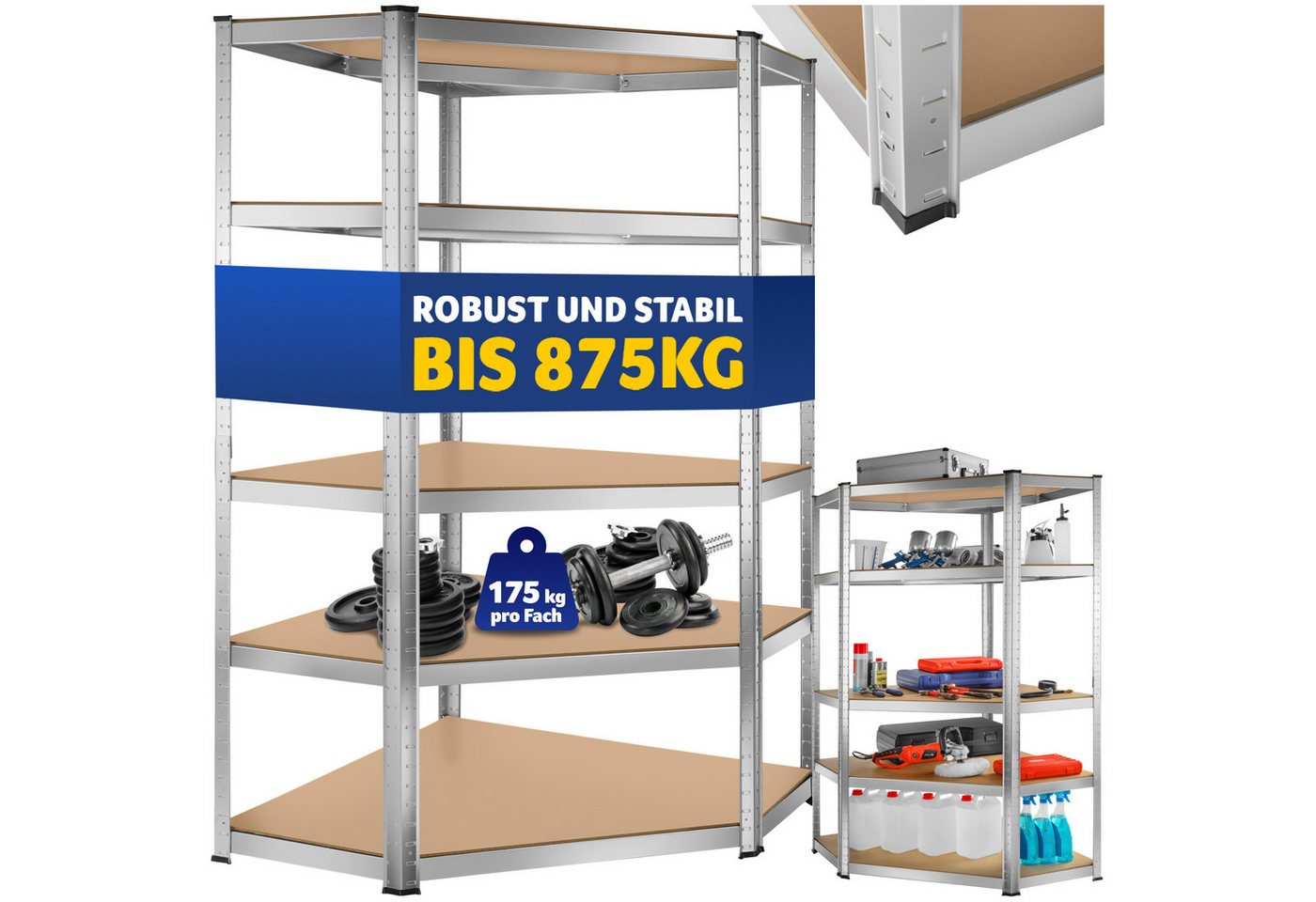 tectake Schwerlastregal, Komplett-Set., höhenverstellbare Einlegeböden tectake Schwerlastregal, Komplett-Set., höhenverstellbare Einlegeböden von tectake