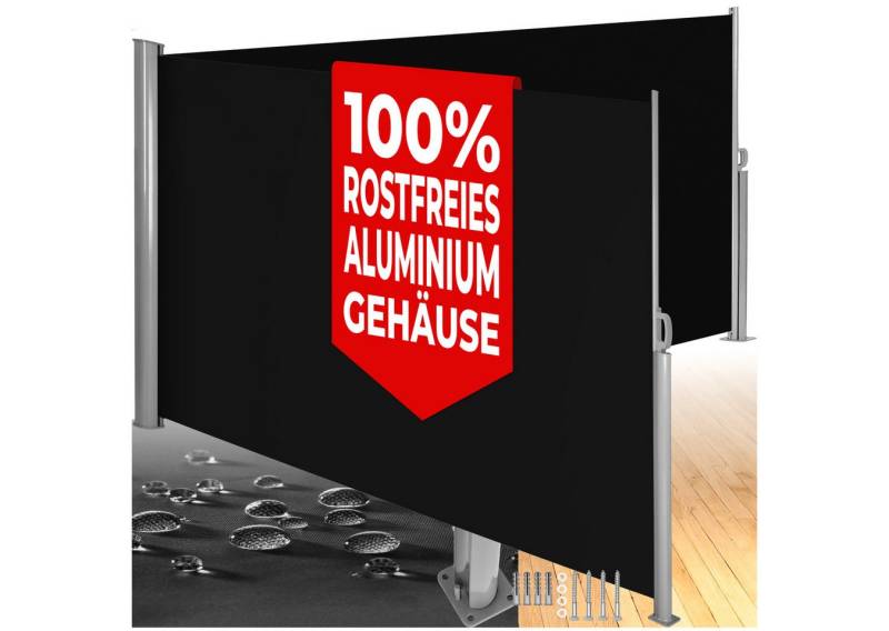 tectake Seitenarmmarkise Doppel-Seitenmarkise aus Aluminium tectake Seitenarmmarkise Doppel-Seitenmarkise aus Aluminium von tectake