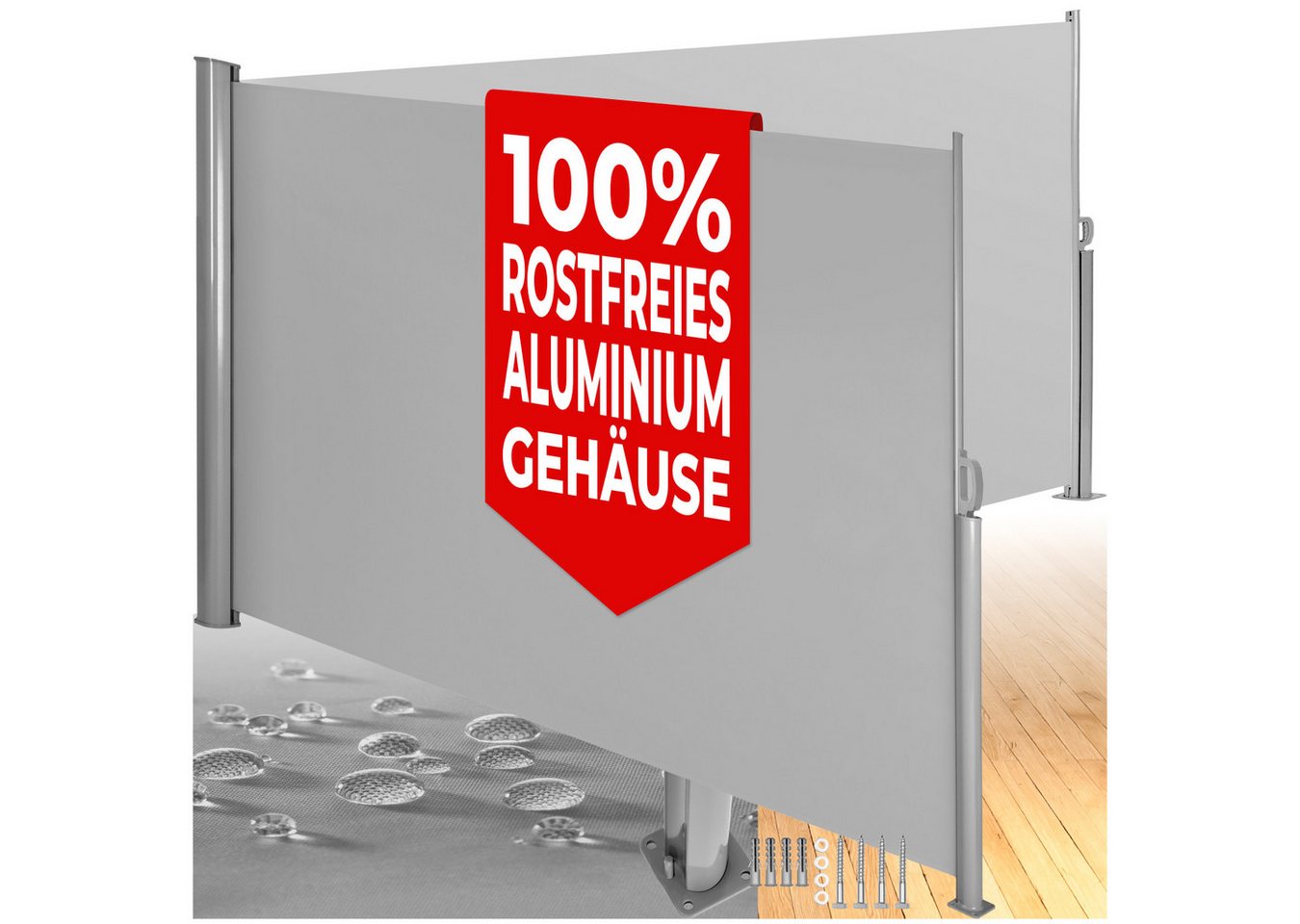 tectake Seitenarmmarkise Doppel-Seitenmarkise aus Aluminium tectake Seitenarmmarkise Doppel-Seitenmarkise aus Aluminium von tectake