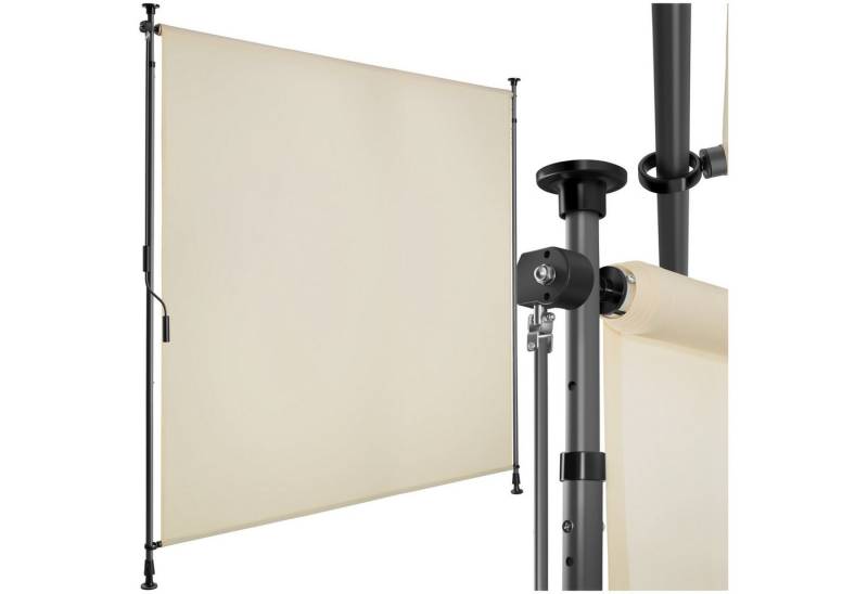 tectake Seitenarmmarkise Klemmmarkise Taija mit Handkurbel, UV-beständig und wasserabweisend rutschfest und bodenschonend von tectake