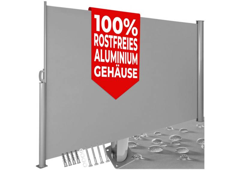 tectake Seitenarmmarkise Seitenmarkise aus Aluminium von tectake
